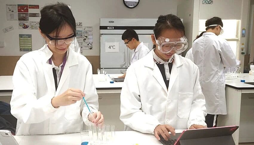 深圳贝赛思国际学校高中学生进行荣誉生物实验